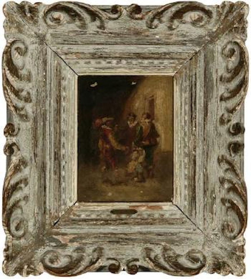 Three standing figures by Adolphe Monticelli