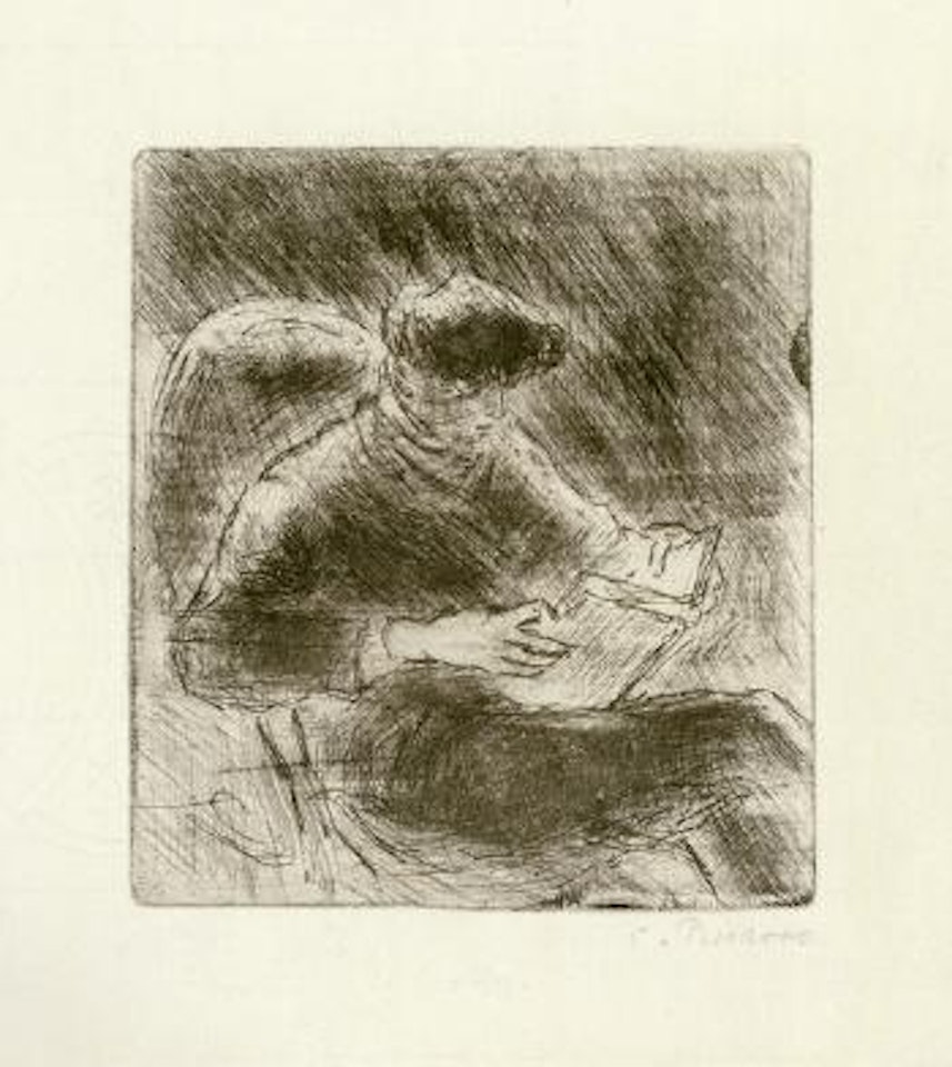 Jeune Homme lisant by Camille Pissarro