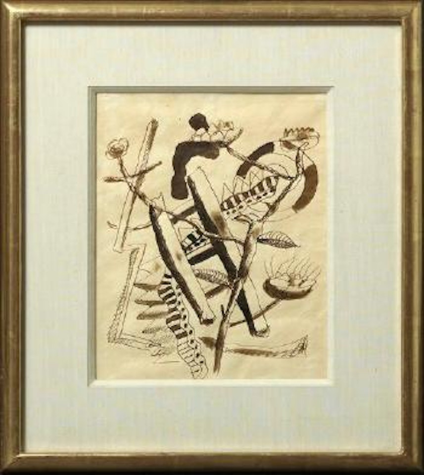 Composition avec l'echelle etching les fleurs by Fernand Leger