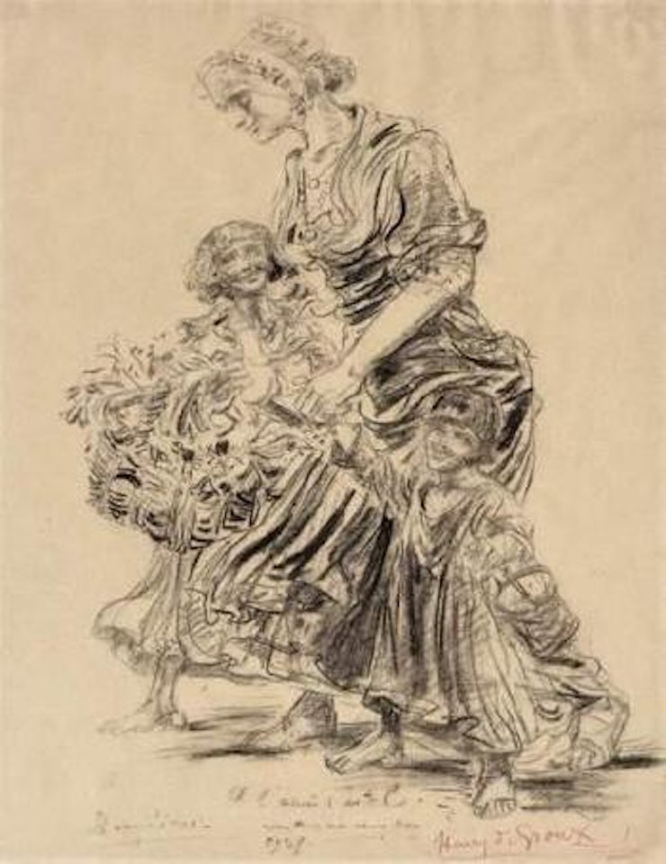 Bouquet de roses by Félix Ziem