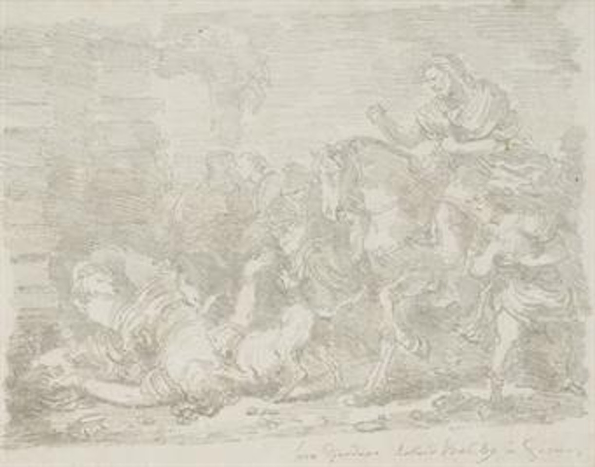 Le repas chez Simon, d'après Paolo Veronese; Abraham et Melchisedech, d'après Francesco Castiglione; et La Reine Jézabel dévorée par des chiens, d'après Luca Giordano by Jean-Honoré Fragonard