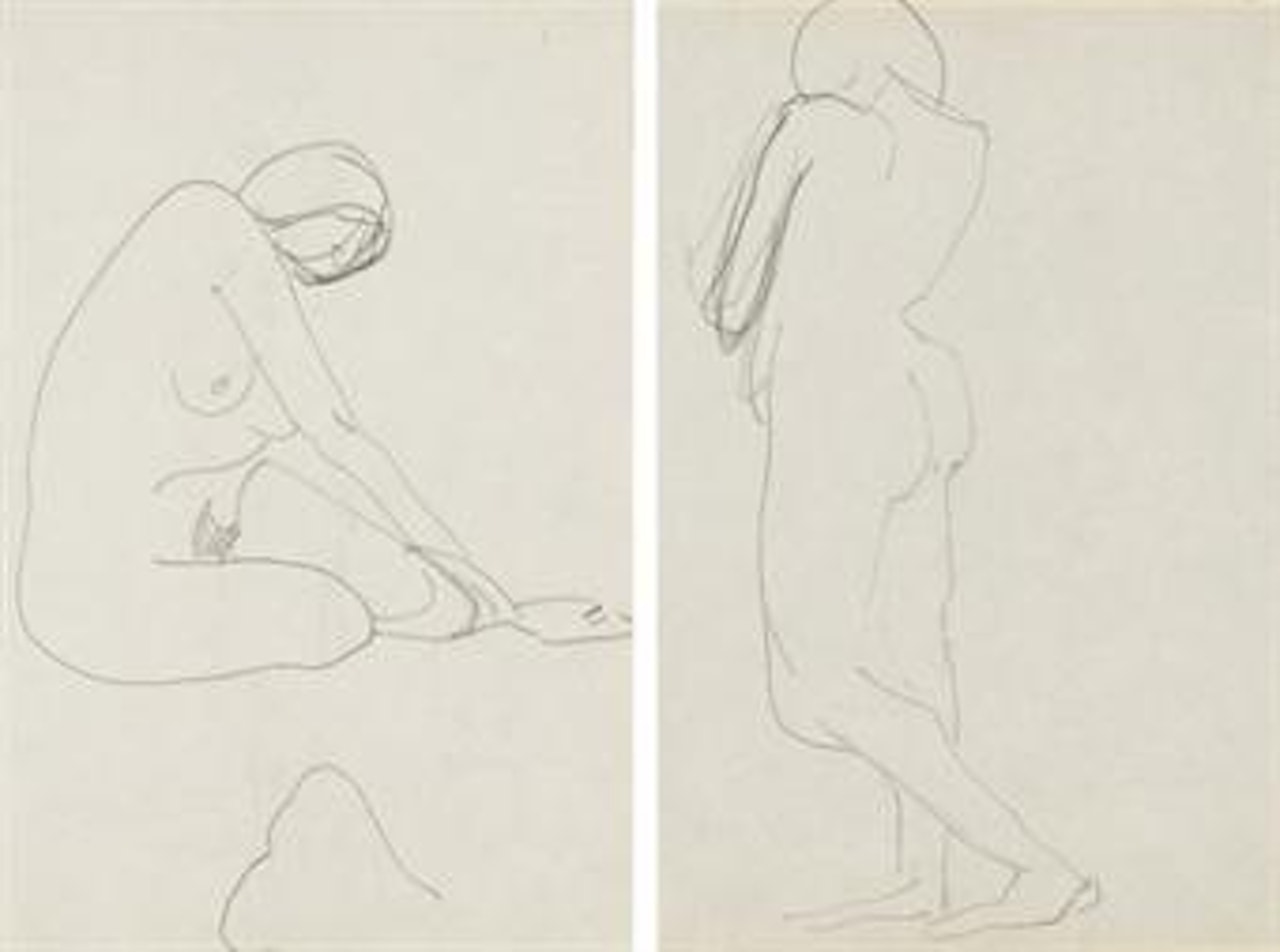 Femme nue assise (recto); Nu debout de dos (verso) by Henri Matisse