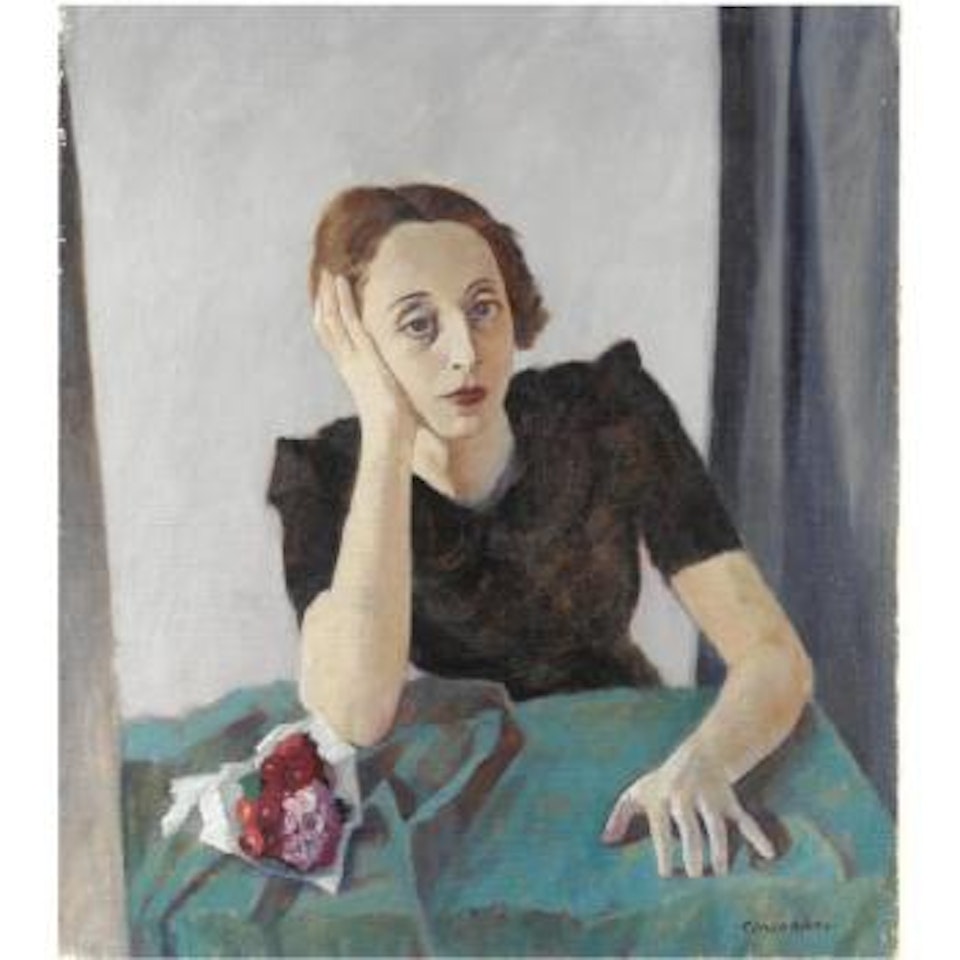 Ritratto Con Mazzetto Di Fiori O Ritratto Di Ada by Felice Casorati