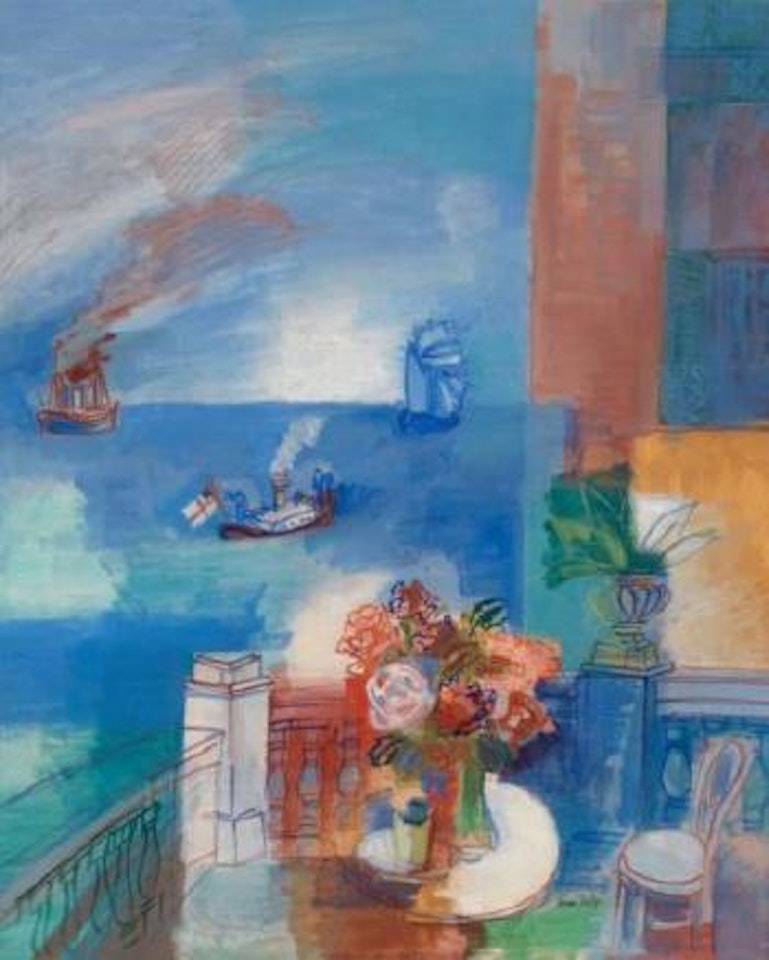 Terrasse fleurie à Villefranche sur mer by Jean Dufy