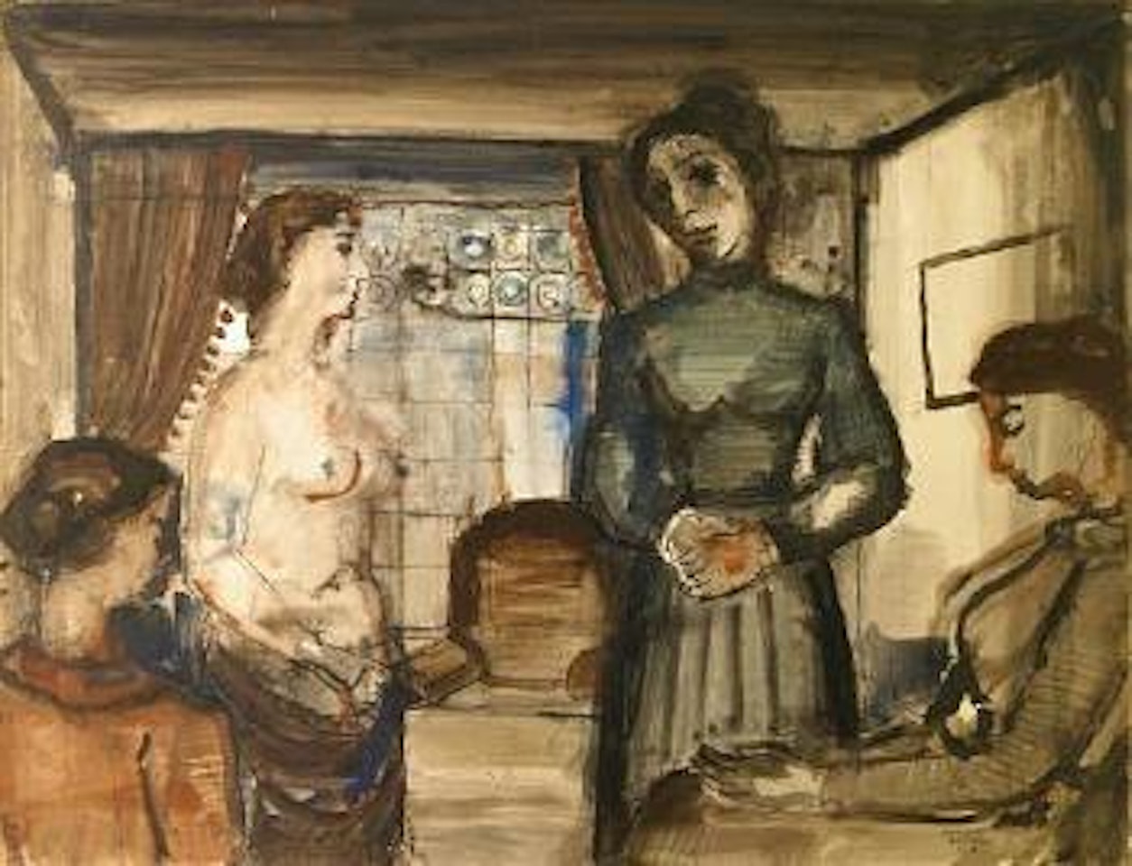 La visite chez les tantes by Paul Delvaux