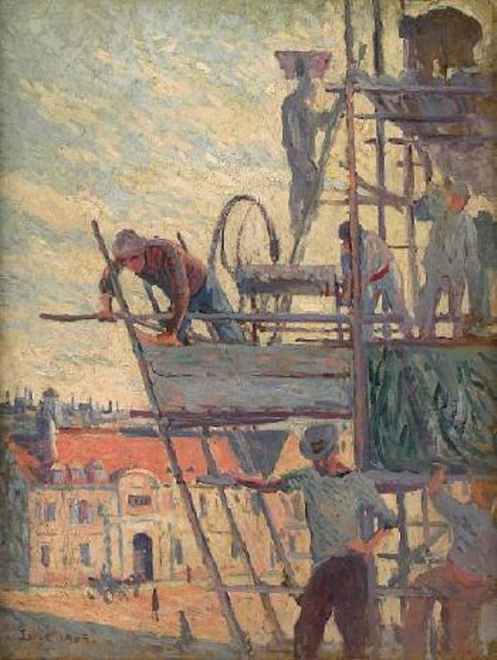 L'Échafaudage (étude) by Maximilien Luce