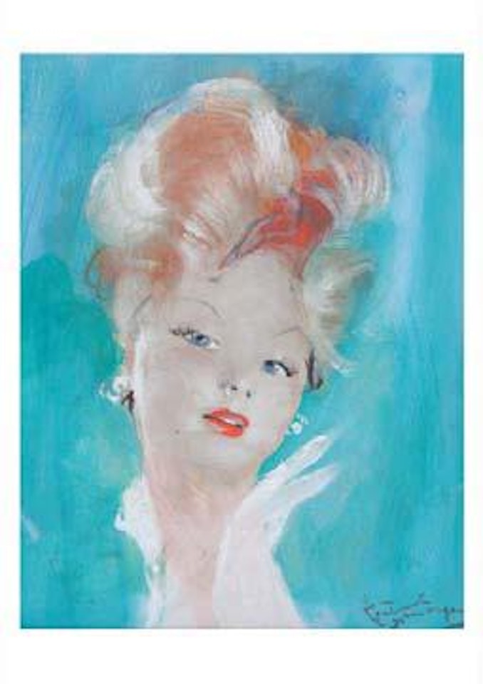 Femme aux cheveux roux cendrés by Jean Gabriel Domergue
