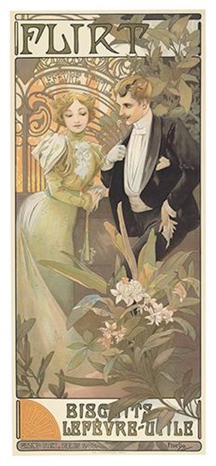 Flirt by Alphonse Mucha