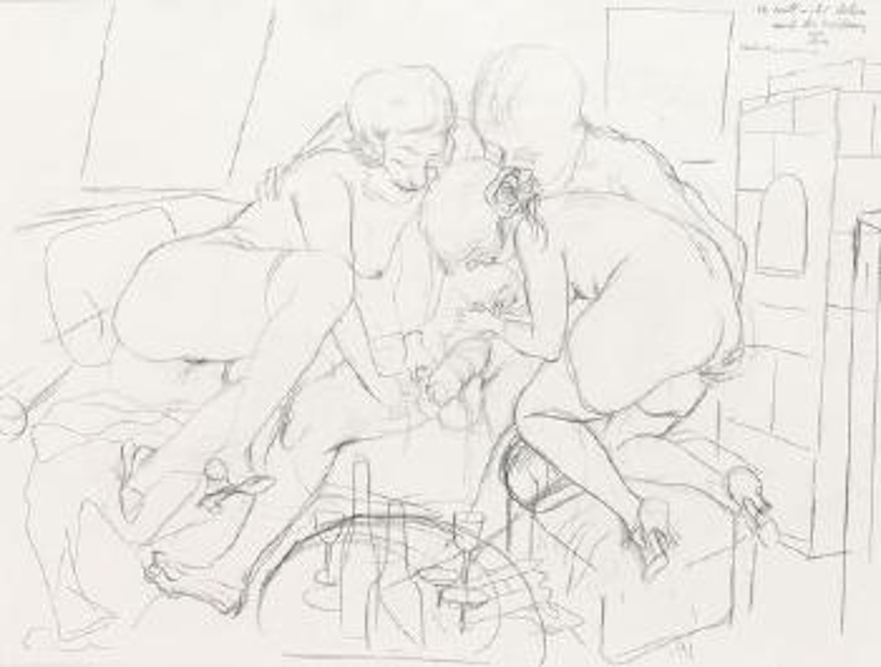 Er will nicht stehen... by George Grosz