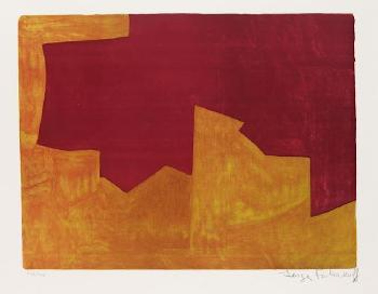 Composition lie-de-vin et orange by Serge Poliakoff