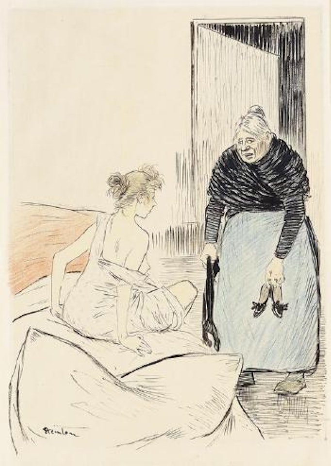 La Fille surprise by Théophile Alexandre Steinlen