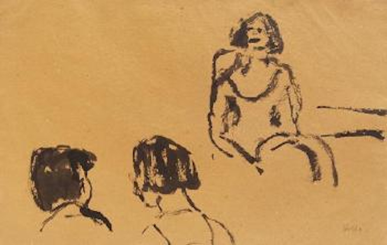 Ballhausszene (drei Figuren) by Emil Nolde