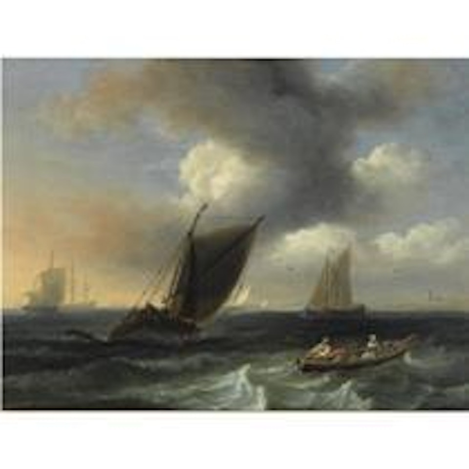 Shipping Off The Coast In A Stiff Breeze by Thomas Luny