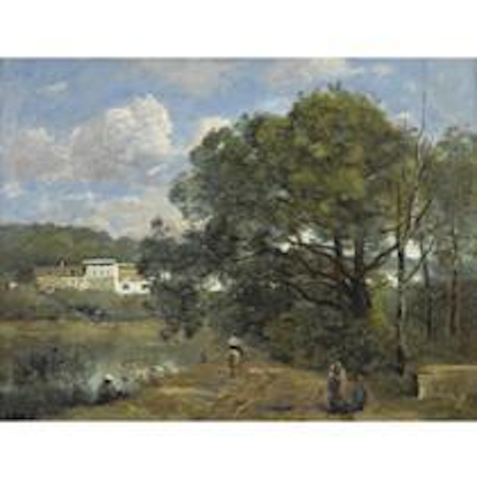Ville D'avray - Route Descendant Des Bois Vers La Propriété De Corot, Et Longeant L'étang by Jean Baptiste Camille Corot