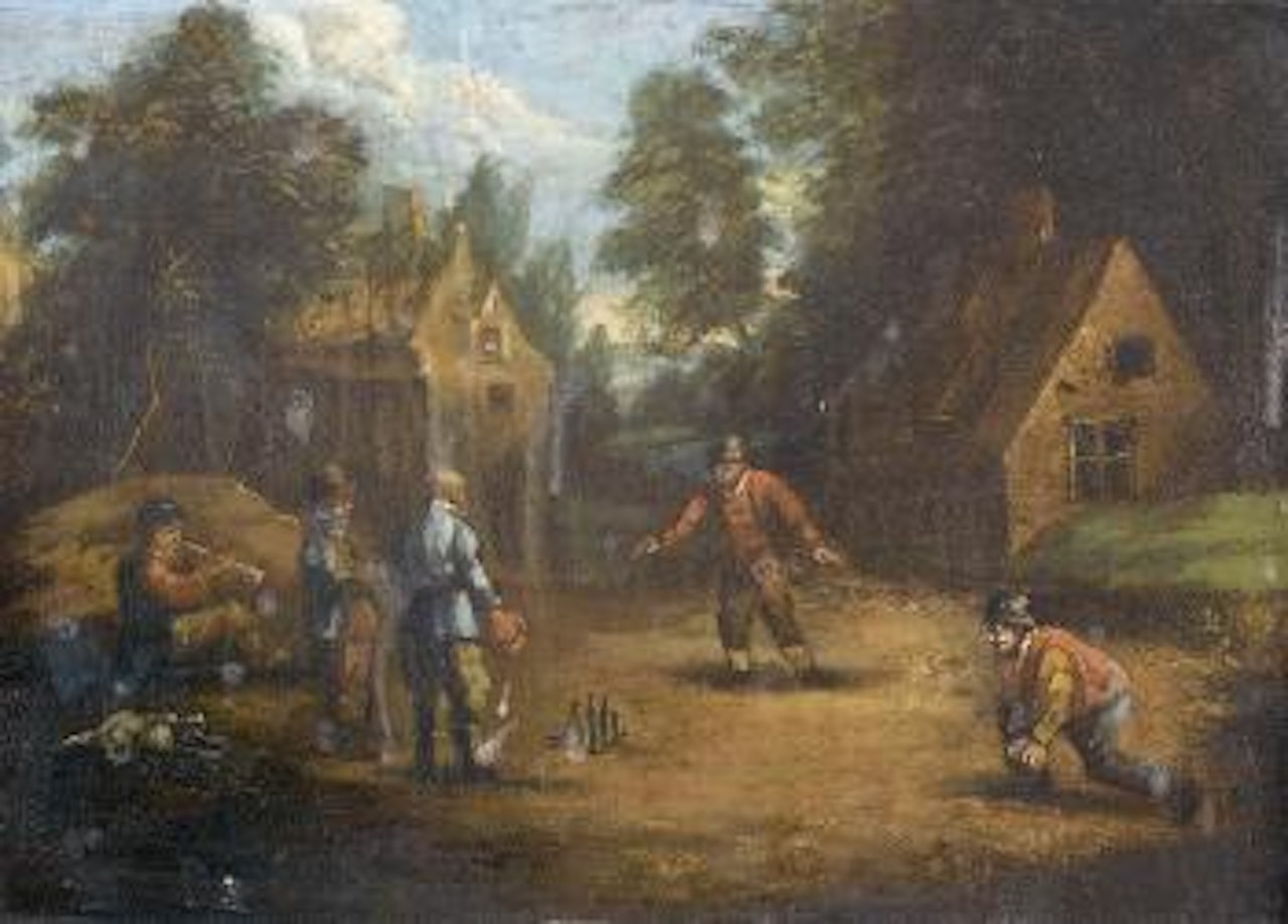 Die Kegelspieler im Freien. by David Teniers II