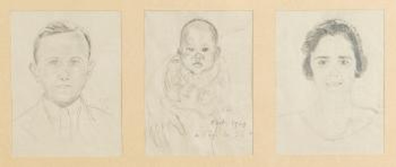 Kopfbildnisse von Charles, Gertrude und Lucienne Séchaud. by Cuno Amiet