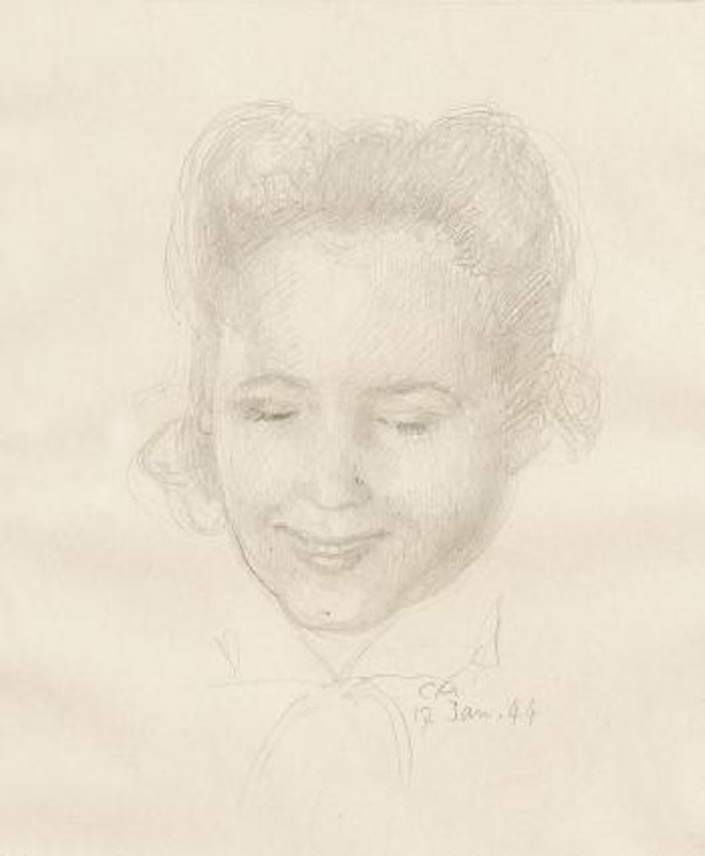 Kopfbildnis einer jungen Frau. by Cuno Amiet