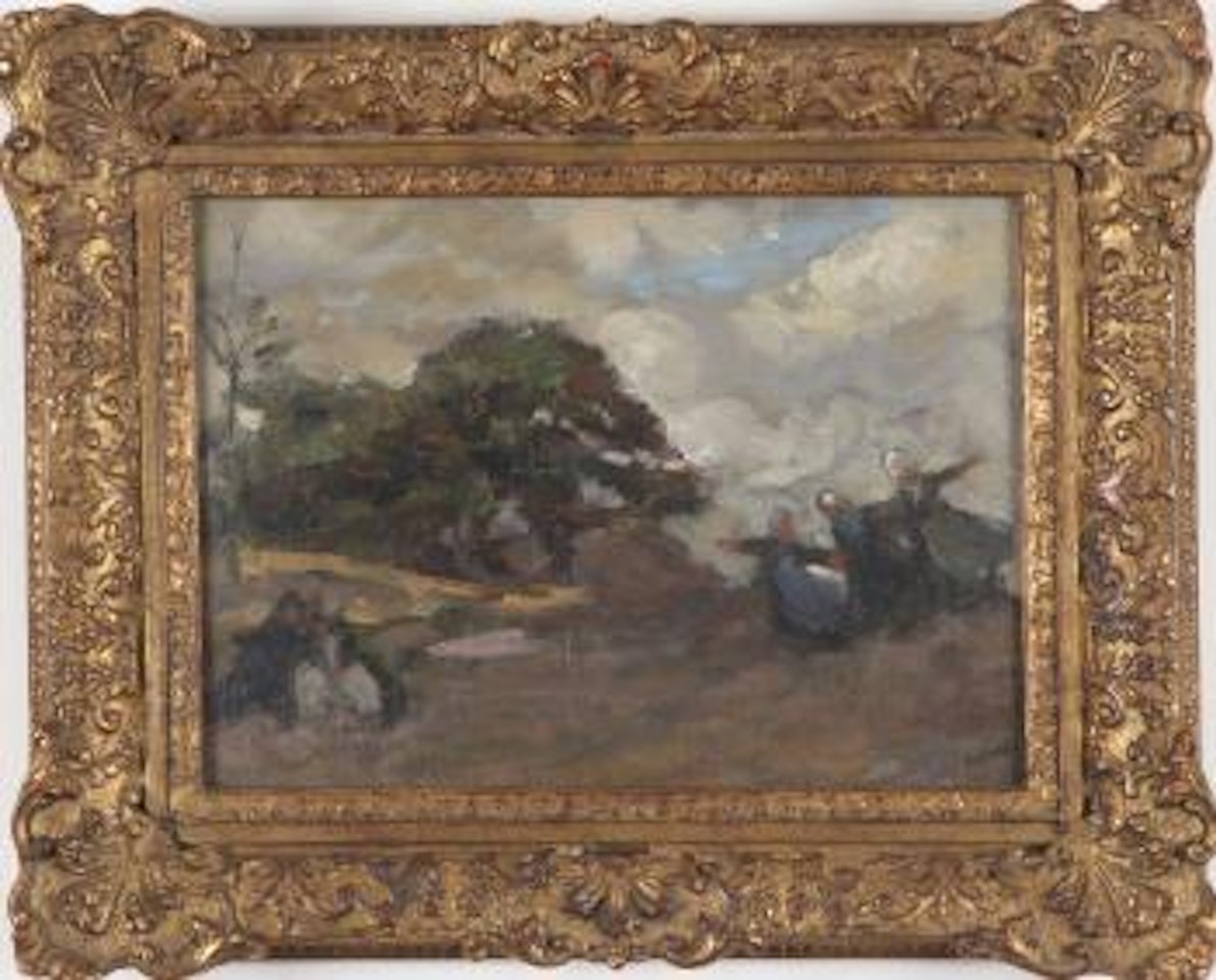 Brettones dans un paysage by Joseph Raphael