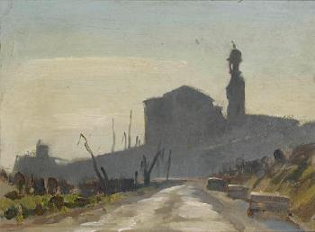 Ammunition dispersed on the road near Borghi by Edward Seago