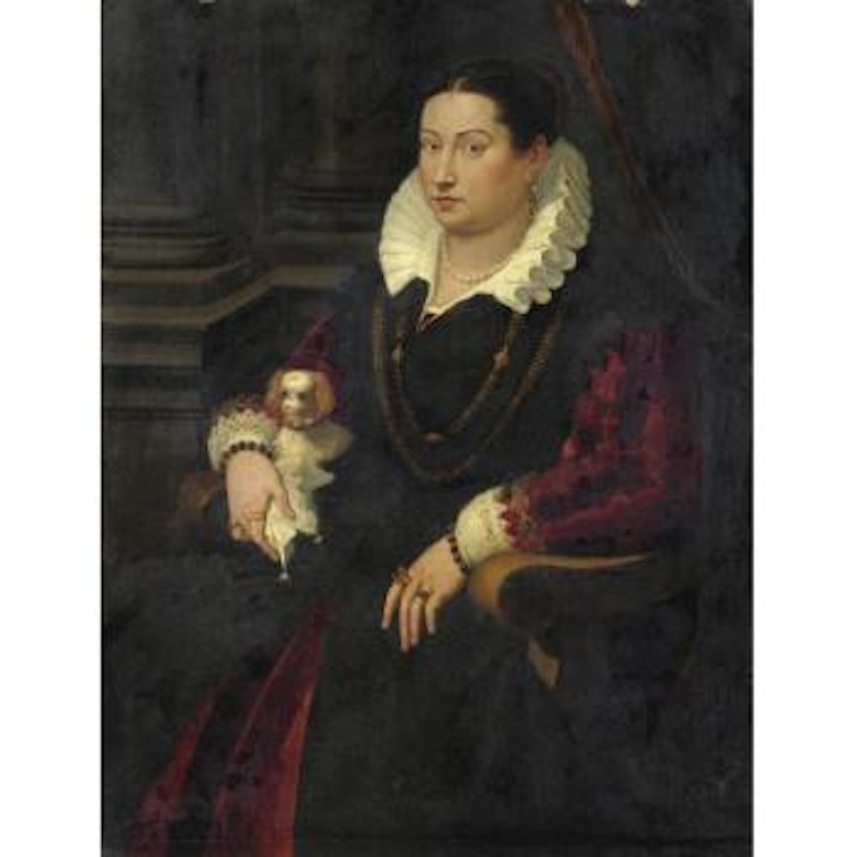Ritratto Di Giovane Donna Con Un Cagnolino by Florentine School