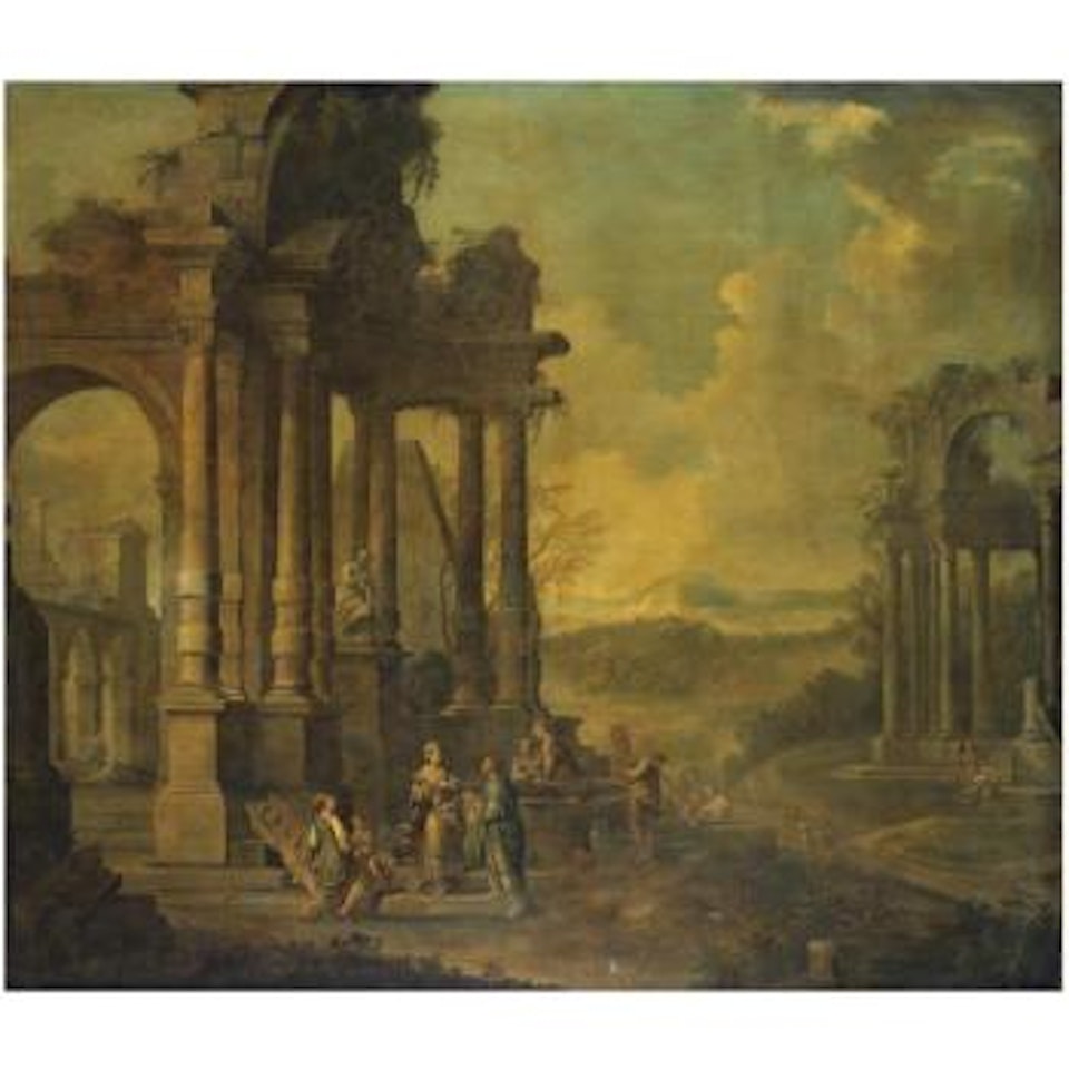 Capriccio Architettonico Con Elezier E Rebecca Al Pozzo by BOLOGNESE SCHOOL
