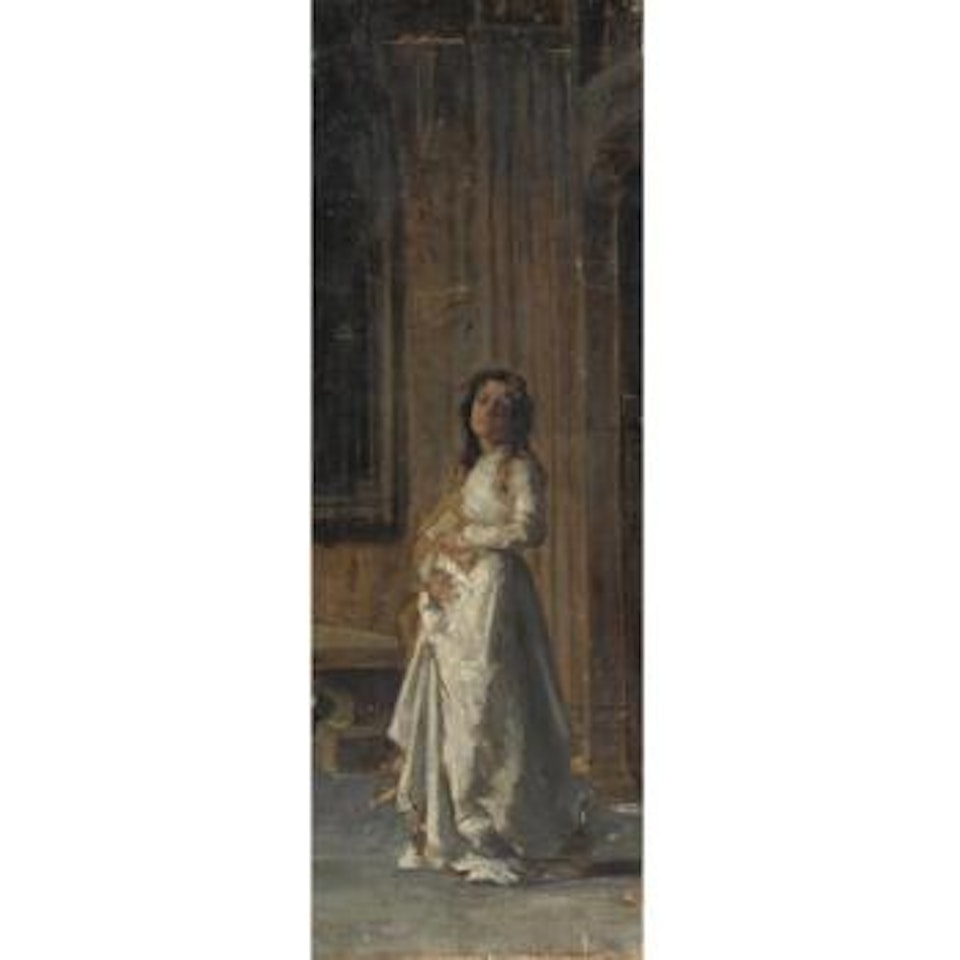 Figura Femminile In Una Chiesa by Mose Bianchi