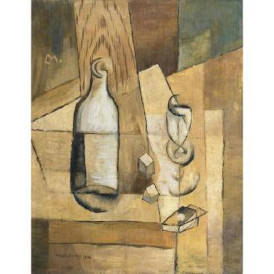 Bouteille Et Verre by Louis Marcoussis
