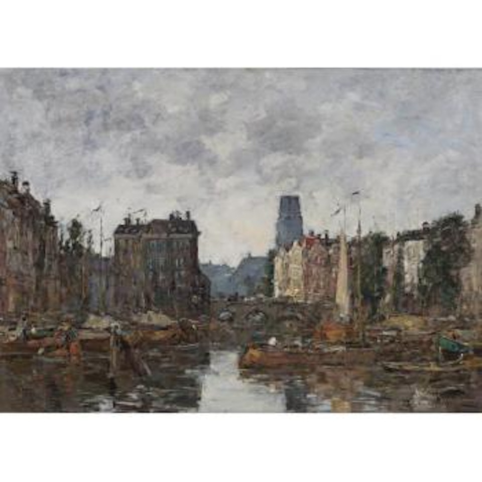 Rotterdam, Le Pont De La Bourse by Eugène Boudin