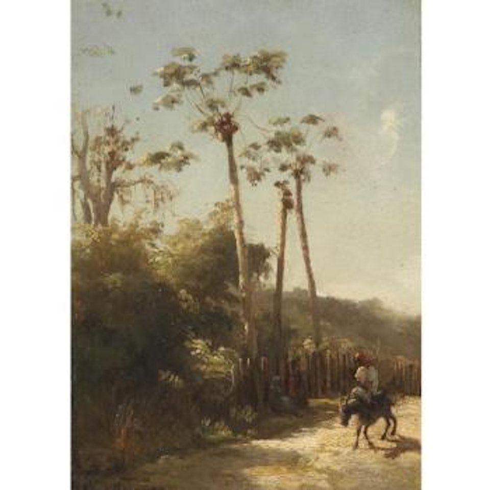 Paysage Des Antilles, Cavalier Et Âne Sur Un Chemin by Camille Pissarro