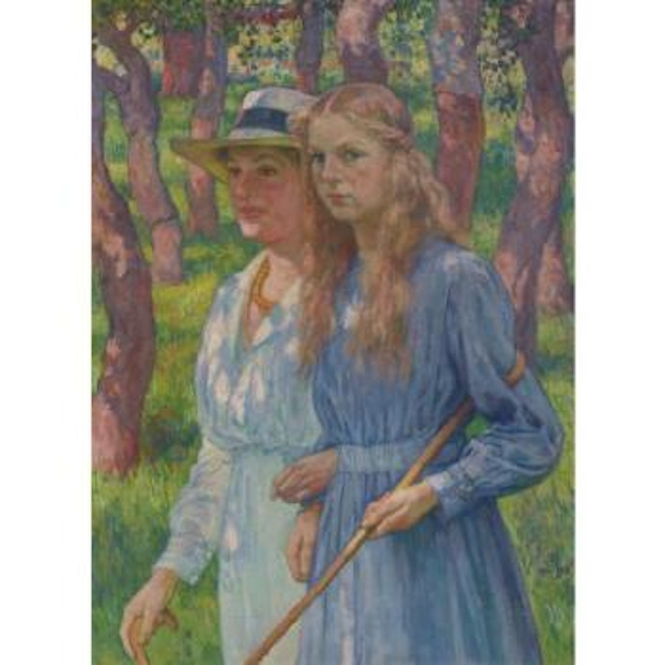 Portrait De Madame Schlumberger Et De Sa Fille by Theo van Rysselberghe