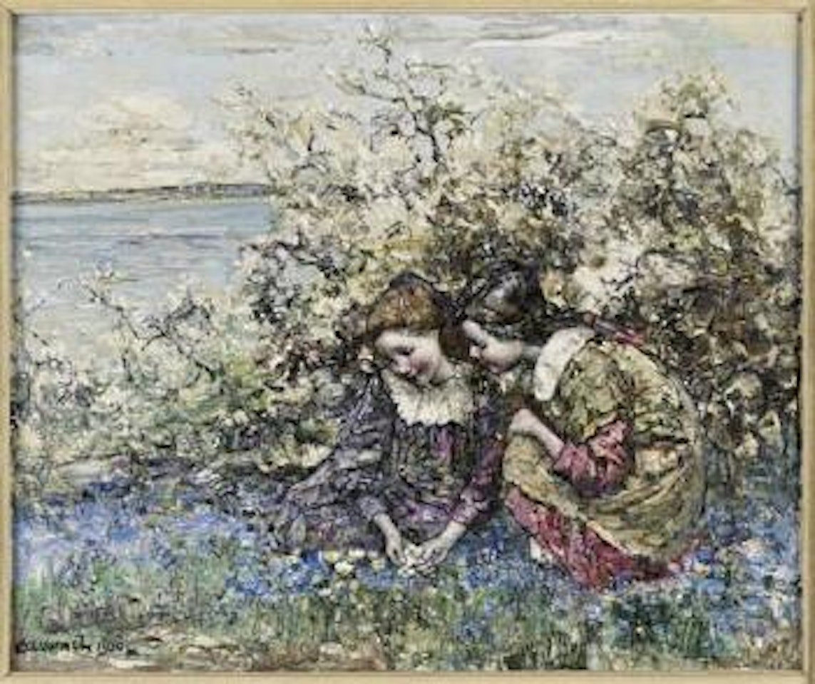 Gathering wild flowers. Brighouse bay by Edward Atkinson Hornel