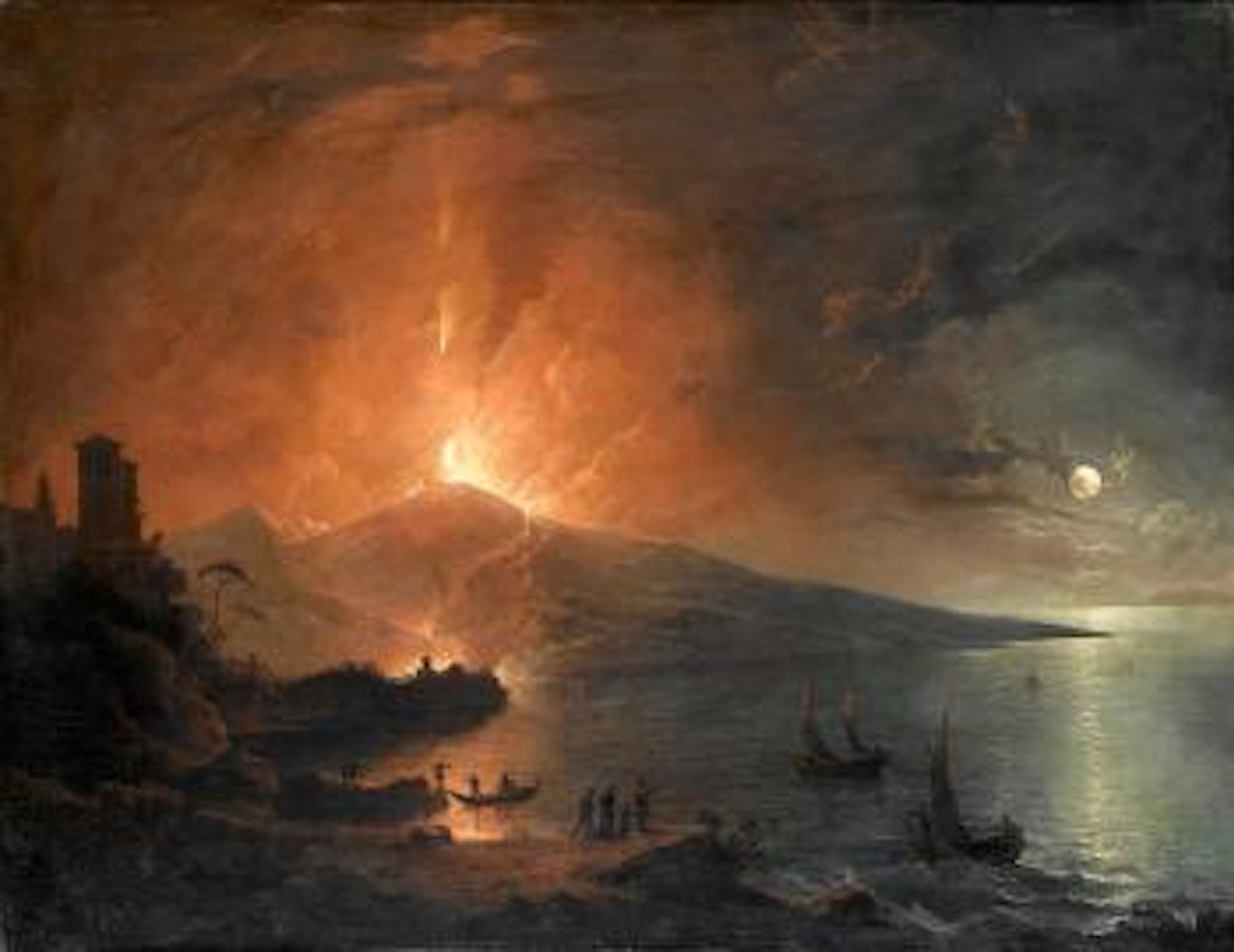 The eruption of Vesuvius by night by Henry Pether