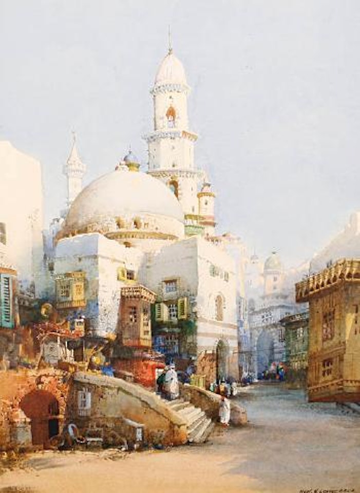An Arab street scene by Noel Harry Leaver