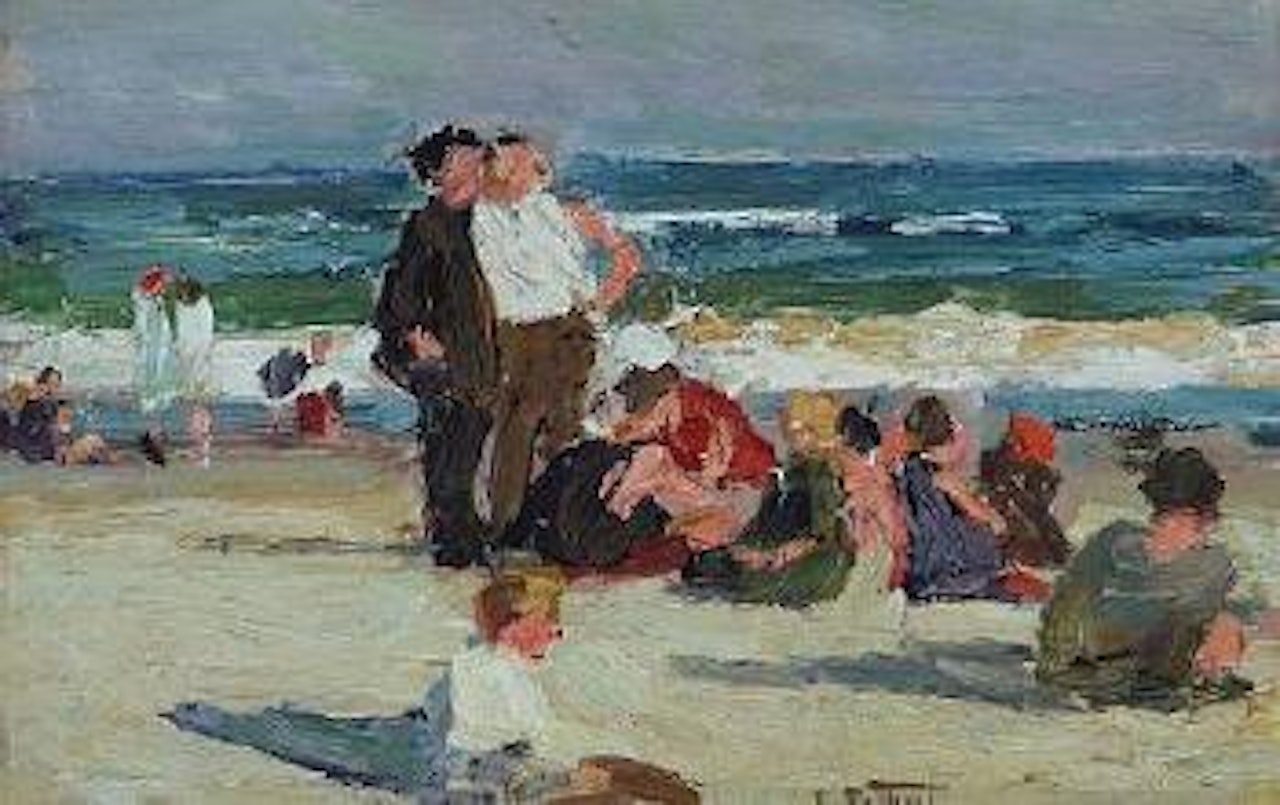 Beach scene by Edward Henry Potthast