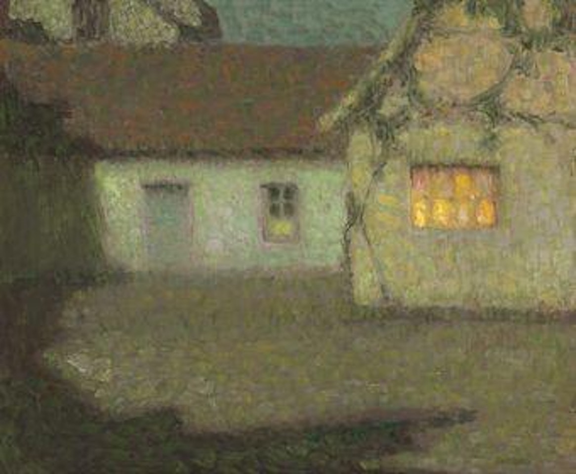 La cour de la maison, clair de lune by Henri Le Sidaner