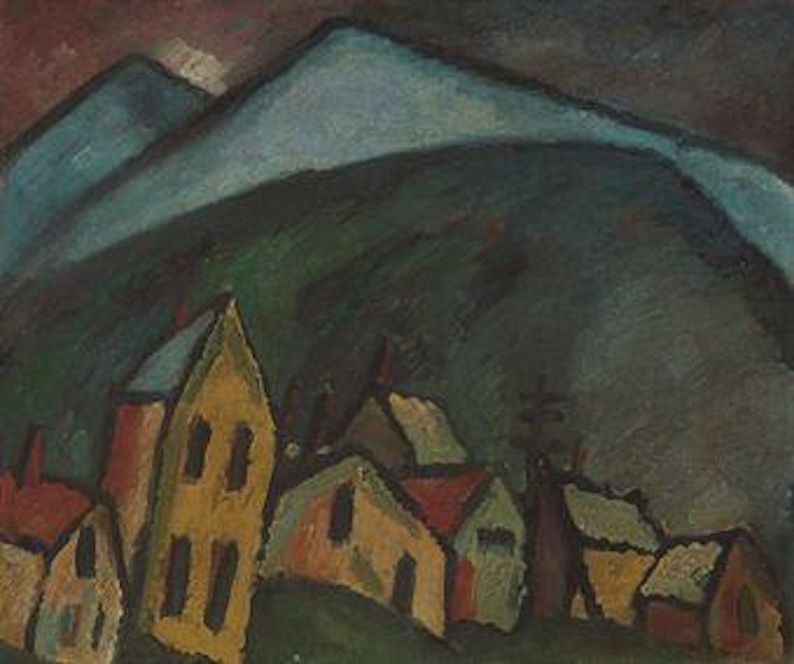 Berglandschaft mit Häusern by Alexej von Jawlensky