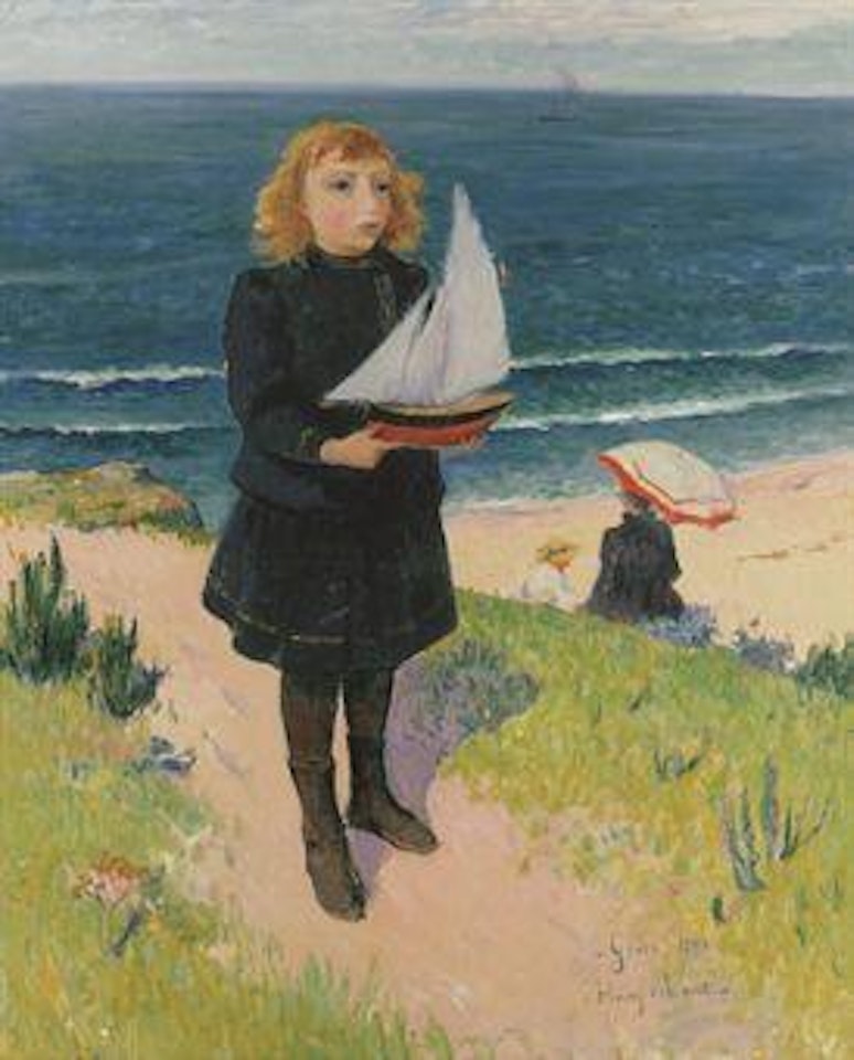 Jeune fille au bord de la mer, Groix by Henry Moret