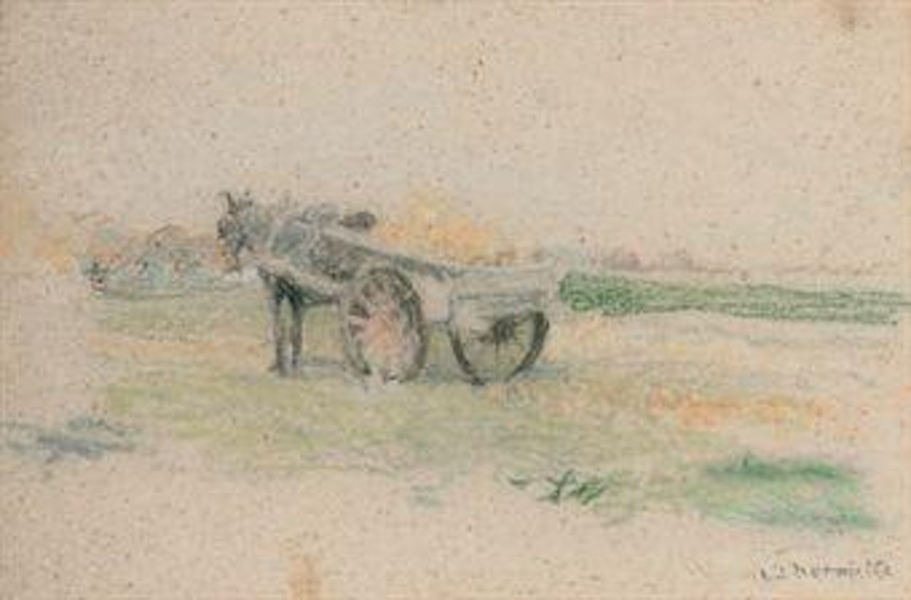 Cheval et charette by Léon Augustin Lhermitte