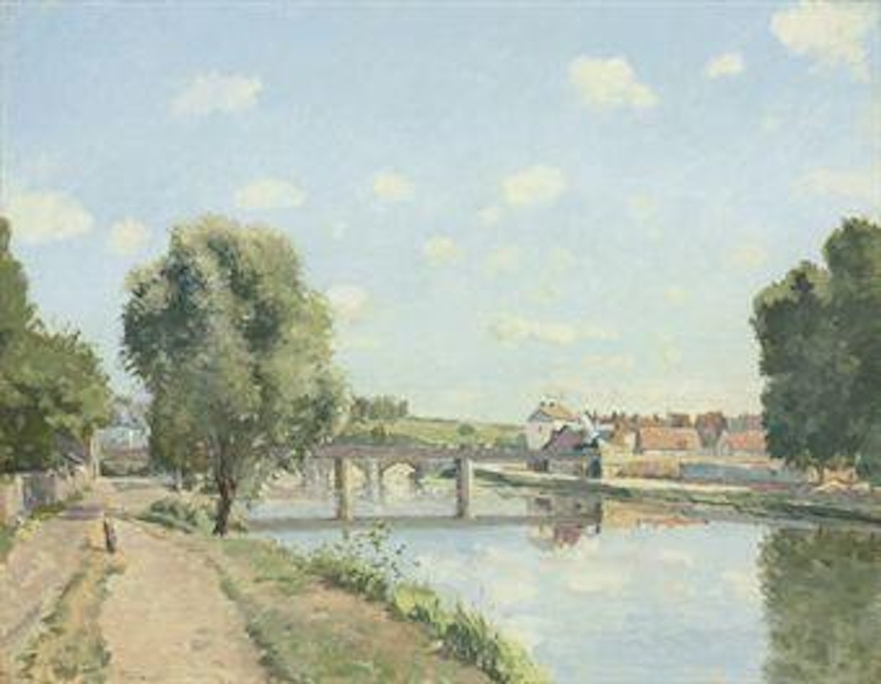 Le Pont du chemin de fer, Pontoise by Camille Pissarro