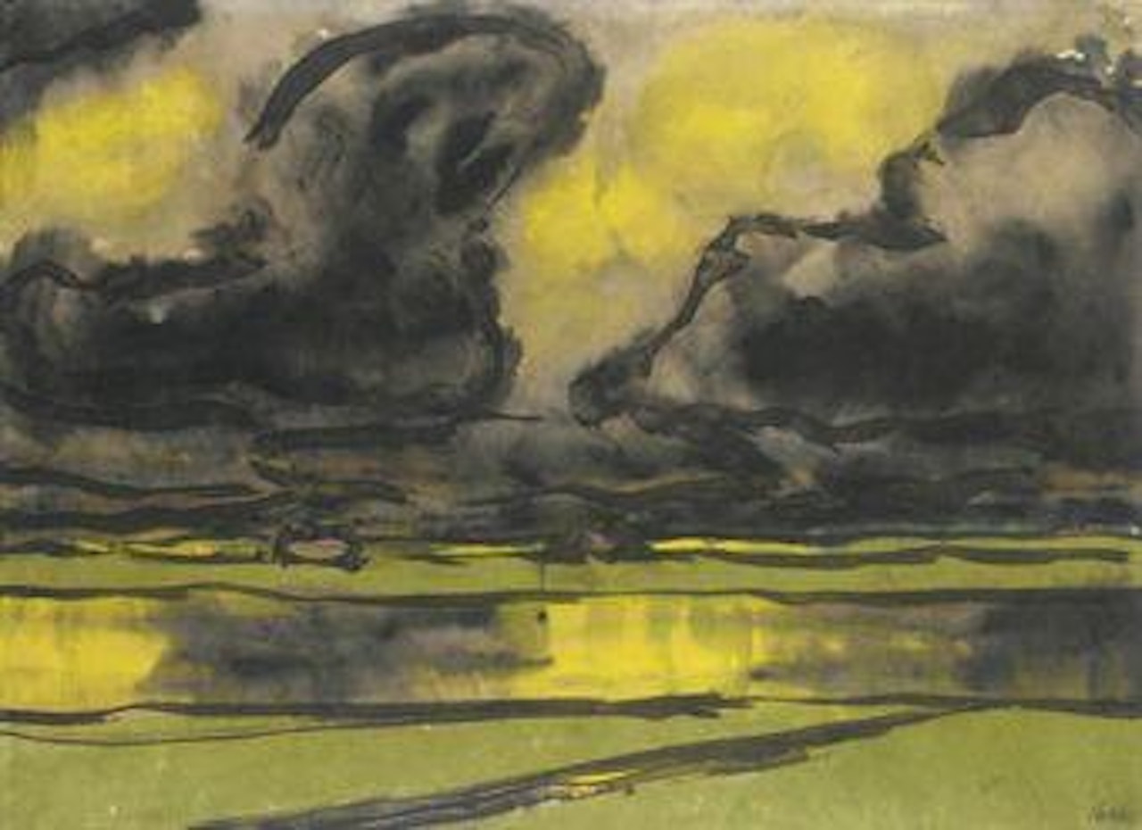 Marschlandschaft mit dunkelen Wolken by Emil Nolde