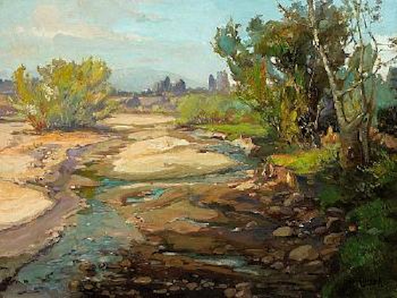 View to the bridge, Arroyo Seco by Franz A Bischoff