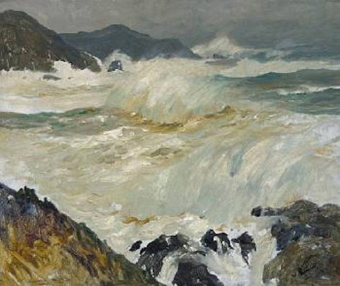 Crashing waves on a rocky shore by William Ritschel
