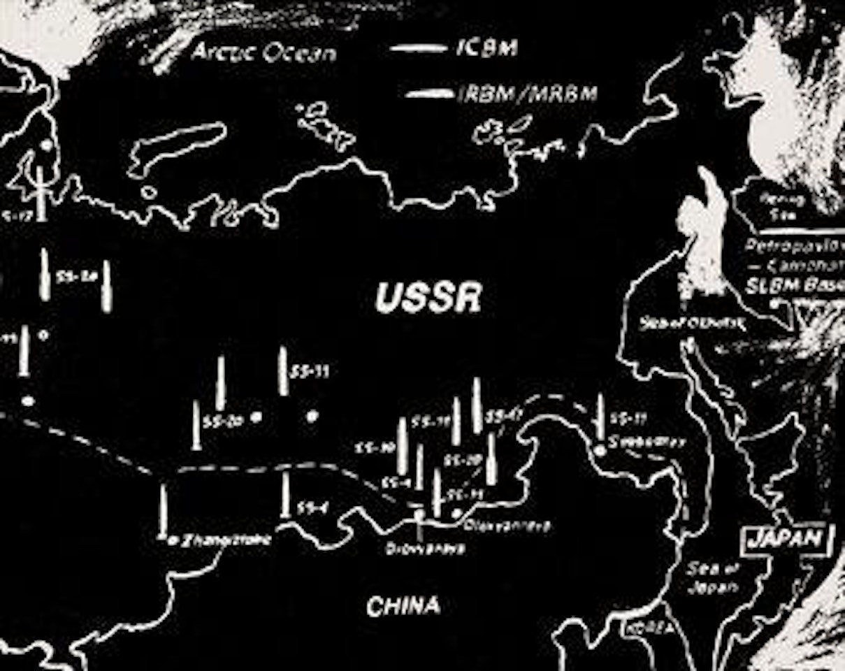 Map of Eastern USSR Missile Bases (Negative) by Andy Warhol