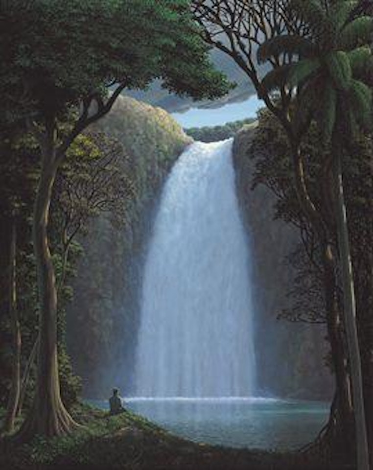 La luz sobre la cascada by Tomas Sanchez