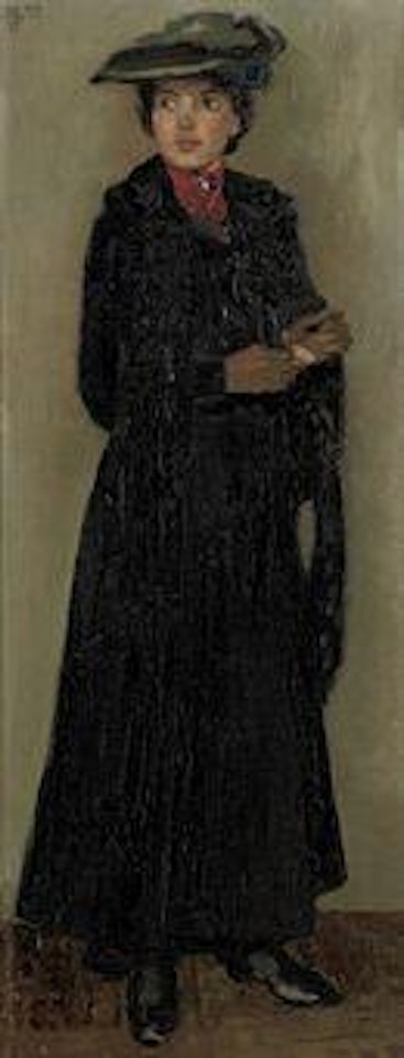 An elegant lady in black by Jan Sluyters