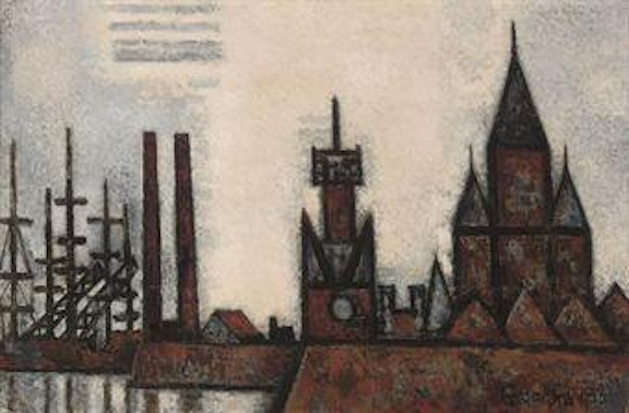 Un port flamand by Marcel Gromaire