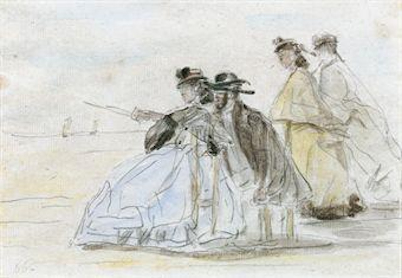 Crinolines sur la plage by Eugène Boudin