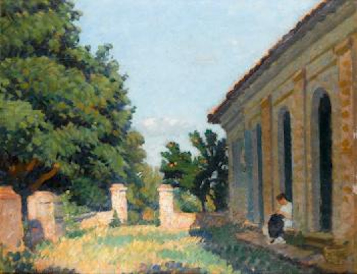 Femme a la terrasse by Henri Jean Guillaume Martin