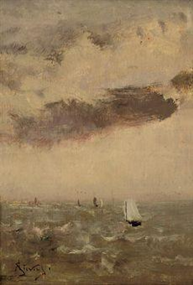 Boats in the bay by Alfred Stevens