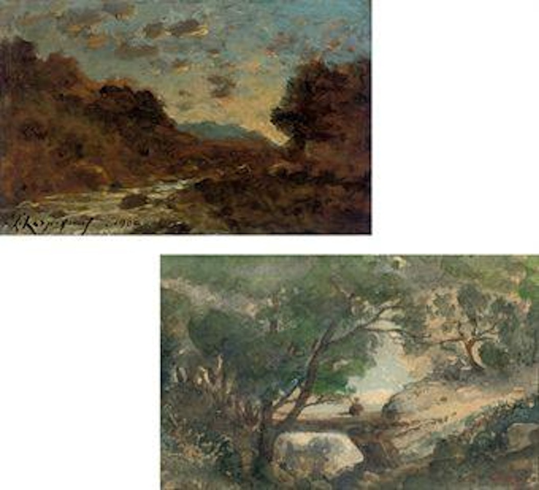 Le Torrent, Menton. A forest by Henri Harpignies